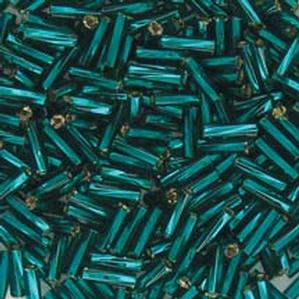 G1T#3-258 Teal Silverlined Twisted Bugles